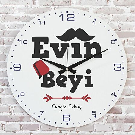 Evin Beyine Hediye Ahşap Saat 33cm  KA02-1377