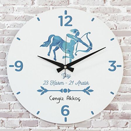 Yay Burcuna Hediye Ahşap Saat 33cm  KA02-1502