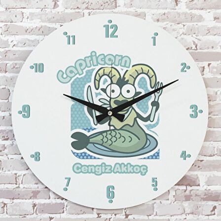 Oğlak Burcuna Hediye Ahşap Saat 33cm  KA02-1512