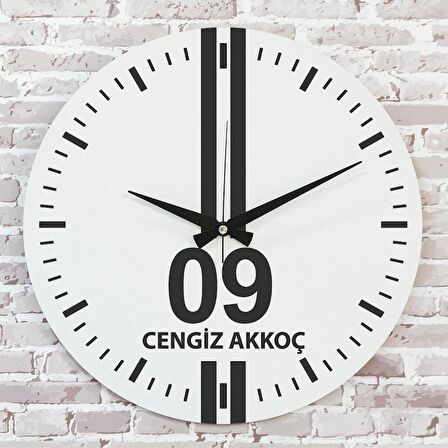 Siyah & Beyaz Aydınlılara Hediye Ahşap Saat 33cm  KA02-1555