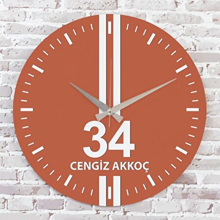 Turuncu & Beyaz İstanbullulara Hediye Saat 33cm  KA02-1580