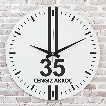 Siyah & Beyaz İzmirlilere Hediye Saat 33cm  KA02-1584