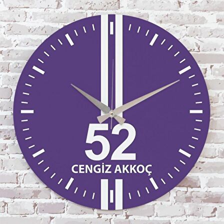 Mor & Beyaz Ordululara Hediye Saat 33cm  KA02-1603