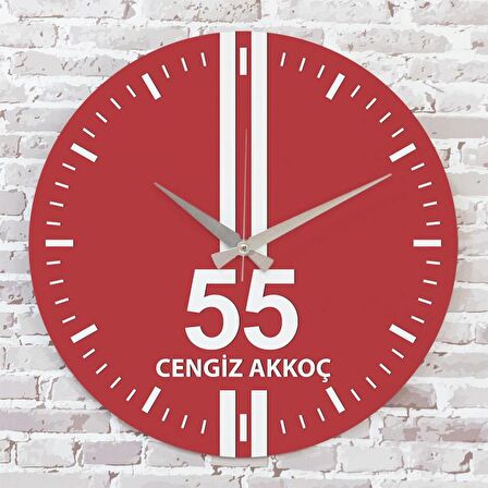 Kırmızı & Beyaz Samsunlulara Hediye Saat 33cm  KA02-1606
