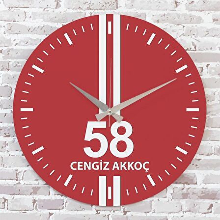 Kırmızı & Beyaz Sivaslılara Hediye Saat 33cm  KA02-1609