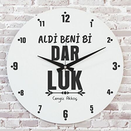Karadenizliye Hediye Aldı Beni Bi Darluk Tasarımlı Saat 33cm  KA02-1636
