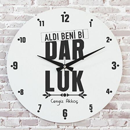 Karadenizliye Hediye Aldı Beni Bi Darluk Tasarımlı Saat 33cm  KA02-1645
