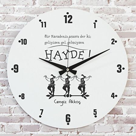 Karadenizliye Hediye Hayde Tasarımlı Saat 33cm  KA02-1654