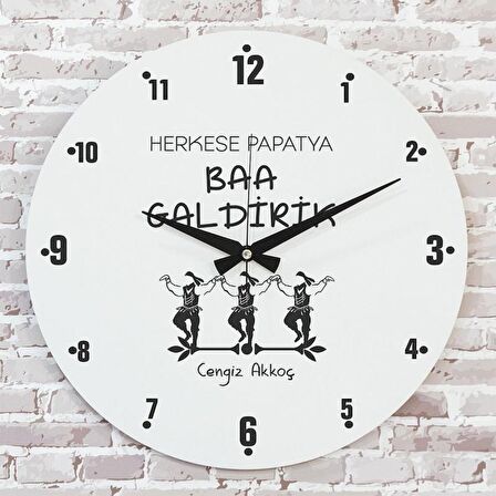 Karadenizliye Hediye Herkese Papatya Baa Galdirik Tasarımlı Saat 33cm  KA02-1657