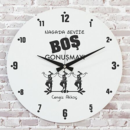 Karadenizliye Hediye Nagada Seviiz Boş Gonuşmayı Tasarımlı Saat 33cm  KA02-1663