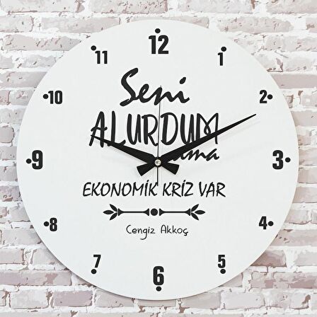 Karadenizliye Hediye Seni Alurdum Ama Tasarımlı Saat 33cm  KA02-1667