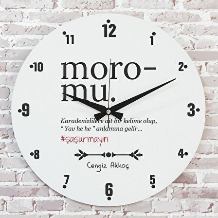 Karadenizliye Hediye Moromu Tasarımlı Saat 33cm  KA02-1679