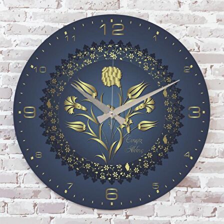 Kişiye Özel Çini Desenli Hediye Saat 33cm  KA02-1683