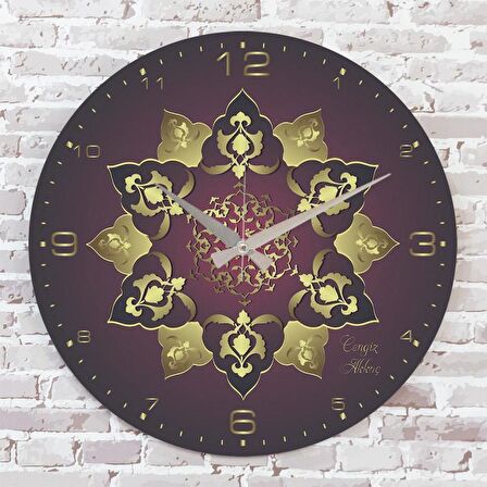 Kişiye Özel Çini Desenli Hediye Saat 33cm  KA02-1685