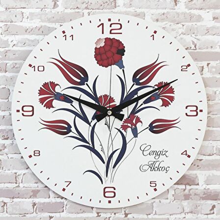 Kişiye Özel Çini Desenli Hediye Saat 33cm  KA02-1688