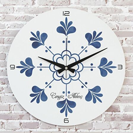 Kişiye Özel Çini Desenli Hediye Saat 33cm  KA02-1692