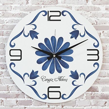 Kişiye Özel Çini Desenli Hediye Saat 33cm  KA02-1695