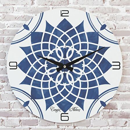 Kişiye Özel Çini Desenli Hediye Saat 33cm  KA02-1696