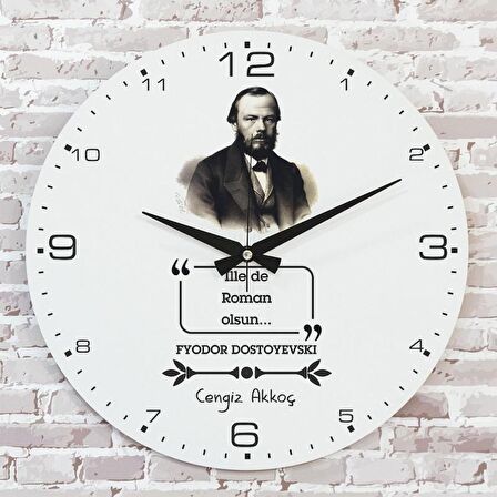 Kişiye Özel Dostoyevski Tasarımlı Hediye Saat 33cm  KA02-1719
