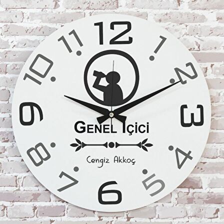 Kişiye Özel Genel İçici Tasarımlı Hediye Saat 33cm  KA02-1727