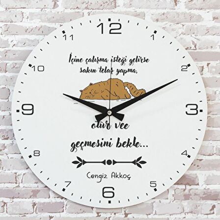 Kişiye Özel Çalışma İsteği Tasarımlı Hediye Saat 33cm  KA02-1732