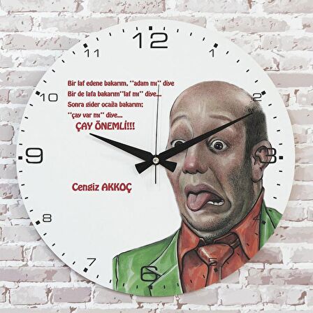 Kişiye Özel Çay Önemli Tasarımlı Hediye Saat 33cm  KA02-1741