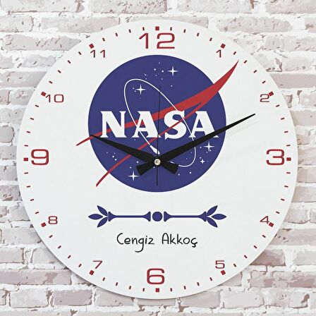 Kişiye Özel Nasa Tasarımlı Hediye Saat 33cm  KA02-1742