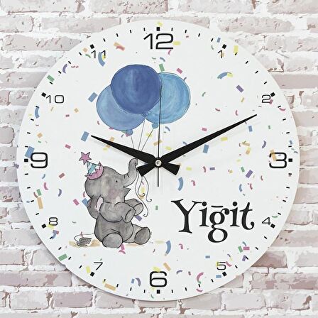 Kişiye Özel Çocuk Odası Hediyesi Ahşap Saat 33cm  KA02-1754