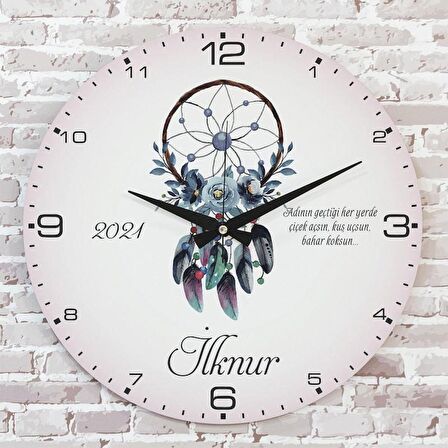 Kişiye Özel Çocuk Odası Hediyesi Ahşap Saat 33cm  KA02-1759