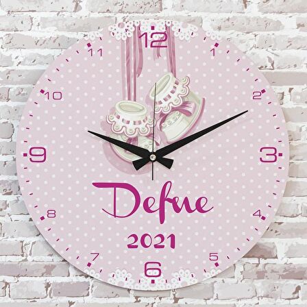 Kişiye Özel Çocuk Odası Hediyesi Ahşap Saat 33cm  KA02-1764