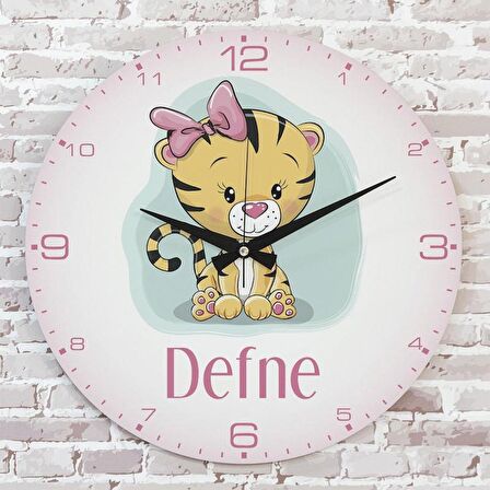 Kişiye Özel Çocuk Odası Hediyesi Ahşap Saat 33cm  KA02-1769