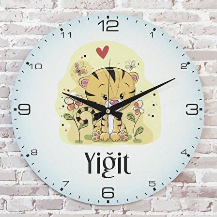 Kişiye Özel Çocuk Odası Hediyesi Ahşap Saat 33cm  KA02-1771