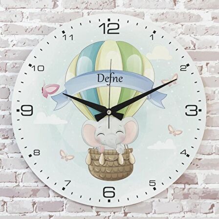 Kişiye Özel Çocuk Odası Hediyesi Ahşap Saat 33cm  KA02-1809