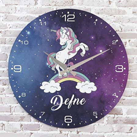 Kişiye Özel Çocuk Odası Hediyesi Ahşap Saat 33cm  KA02-1827