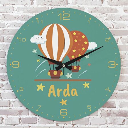 Kişiye Özel Çocuk Odası Hediyesi Ahşap Saat 33cm  KA02-1850