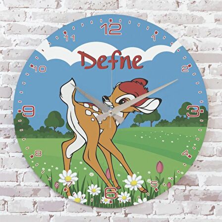 Kişiye Özel Çocuk Odası Hediyesi Ahşap Saat 33cm  KA02-1855