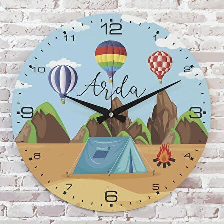 Kişiye Özel Çocuk Odası Hediyesi Ahşap Saat 33cm  KA02-1872