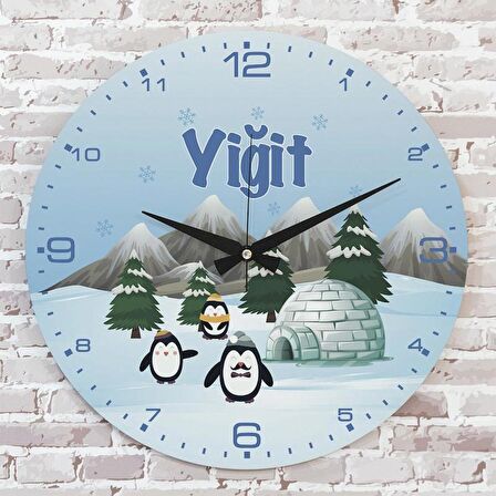 Kişiye Özel Çocuk Odası Hediyesi Ahşap Saat 33cm  KA02-1876