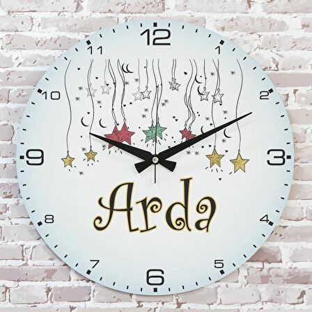 Kişiye Özel Çocuk Odası Hediyesi Ahşap Saat 33cm  KA02-1879