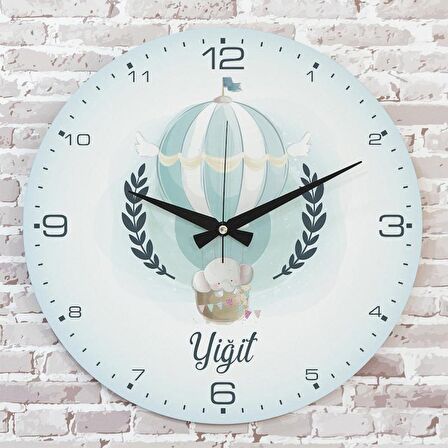 Kişiye Özel Çocuk Odası Hediyesi Ahşap Saat 33cm  KA02-1896