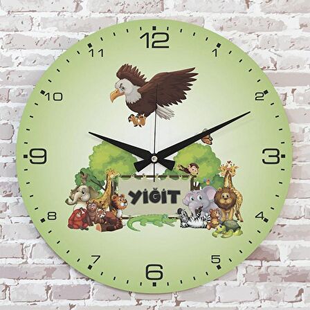 Kişiye Özel Çocuk Odası Hediyesi Ahşap Saat 33cm  KA02-1902