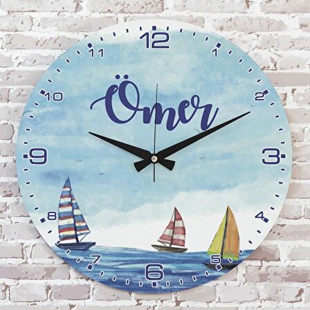 Kişiye Özel Çocuk Odası Hediyesi Ahşap Saat 33cm  KA02-1904