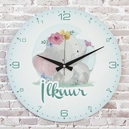 Kişiye Özel Çocuk Odası Hediyesi Ahşap Saat 33cm  KA02-1916