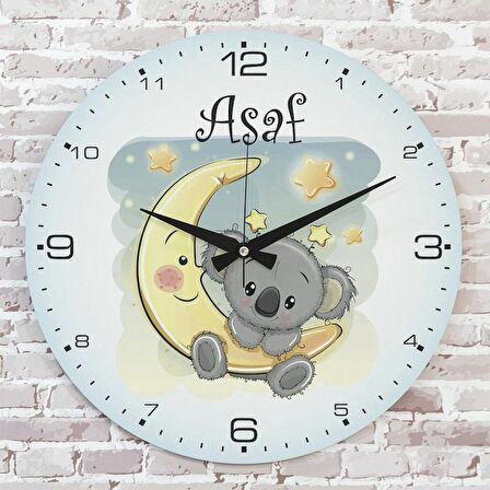 Kişiye Özel Çocuk Odası Hediyesi Ahşap Saat 33cm  KA02-1922