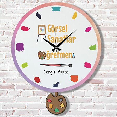 Görsel Sanatlar Öğretmenine Hediye Sallanan Sarkaçlı Saat KA07-1145