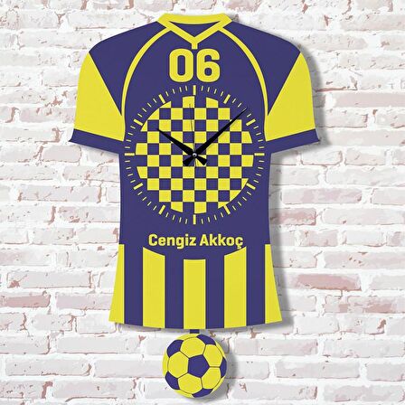 Kişiye Özel Ankaralılara Hediye Sallanan Sarı & Siyah Sarkaçlı Saat KA07-1255