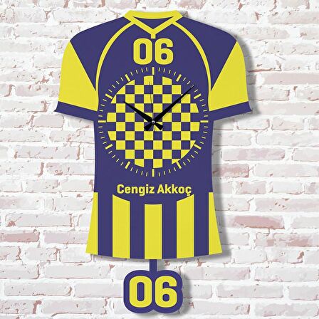 Kişiye Özel Ankaralılara Hediye Sallanan Sarı & Siyah Sarkaçlı Saat KA07-1256