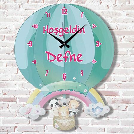 Kişiye Özel Çocuk Odası Hediye Sallanan Sarkaçlı Saat KA07-1395