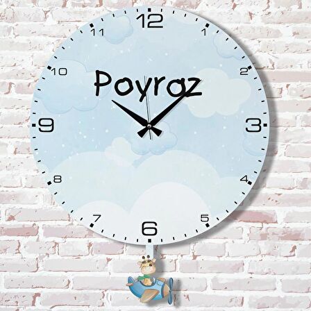 Kişiye Özel Çocuk Odası Hediye Sallanan Sarkaçlı Saat KA07-1412