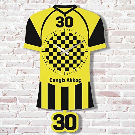 Kişiye Özel Hakkarililere Hediye Sallanan Sarı & Siyah Sarkaçlı Saat KA07-1490
